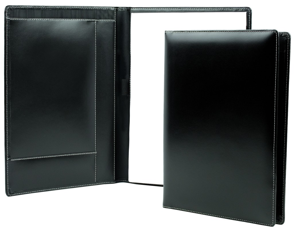 Schreibmappe DIN A4, incl. Memoblock CAMBRIDGE Top Grain Rindleder schwarz